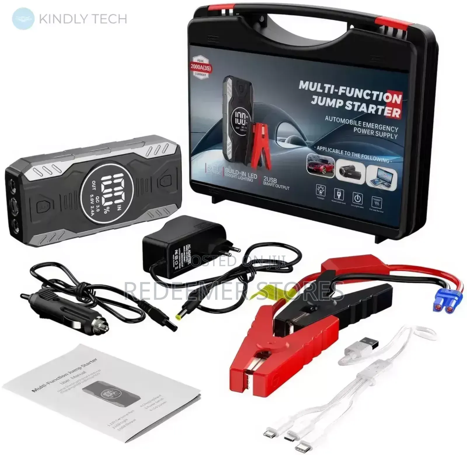 Super Car Battery Charger With Display and Flashlight 119000mah