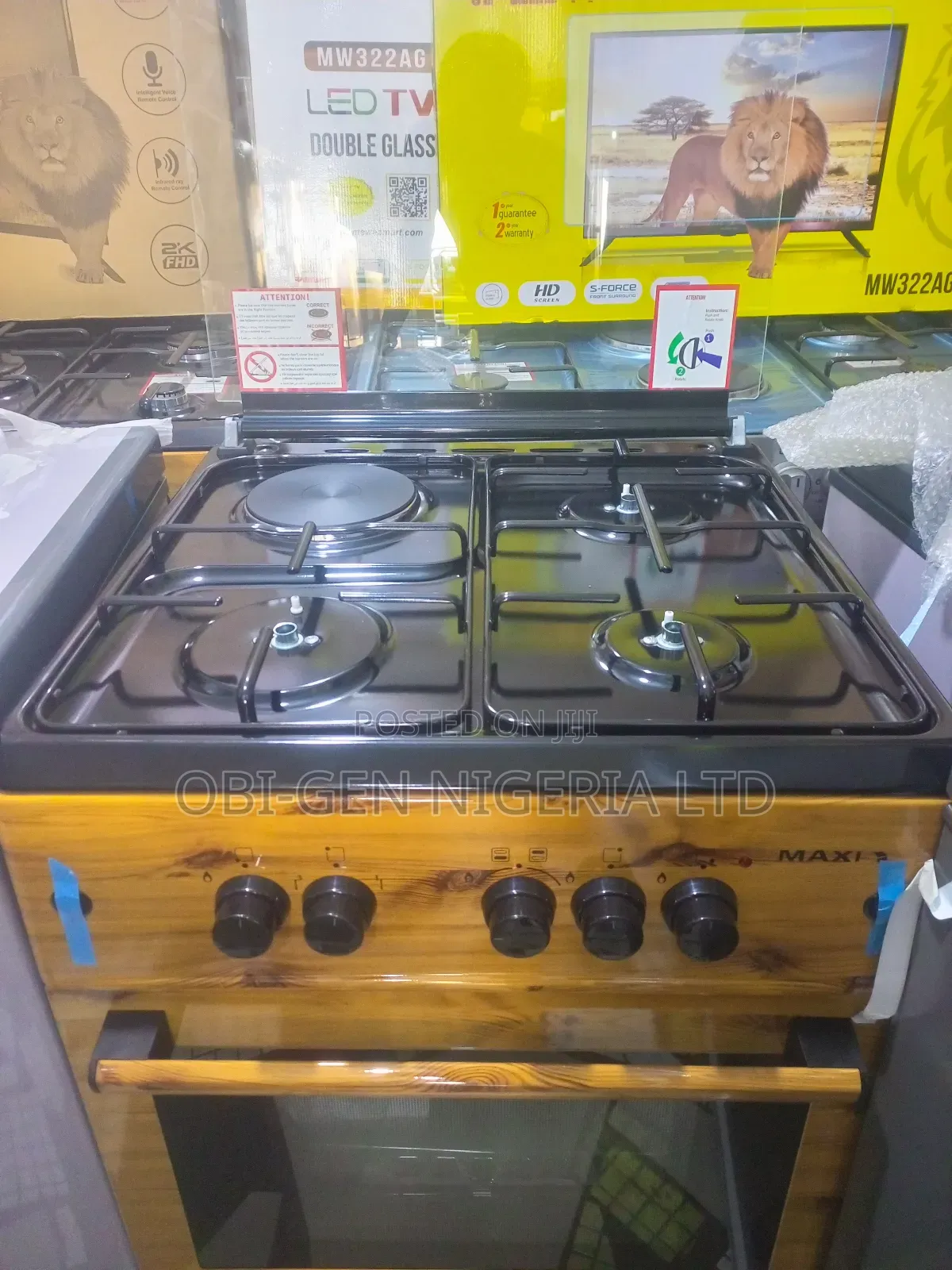 Maxi 60x60 (3+1) Wood Gas Cooker Set