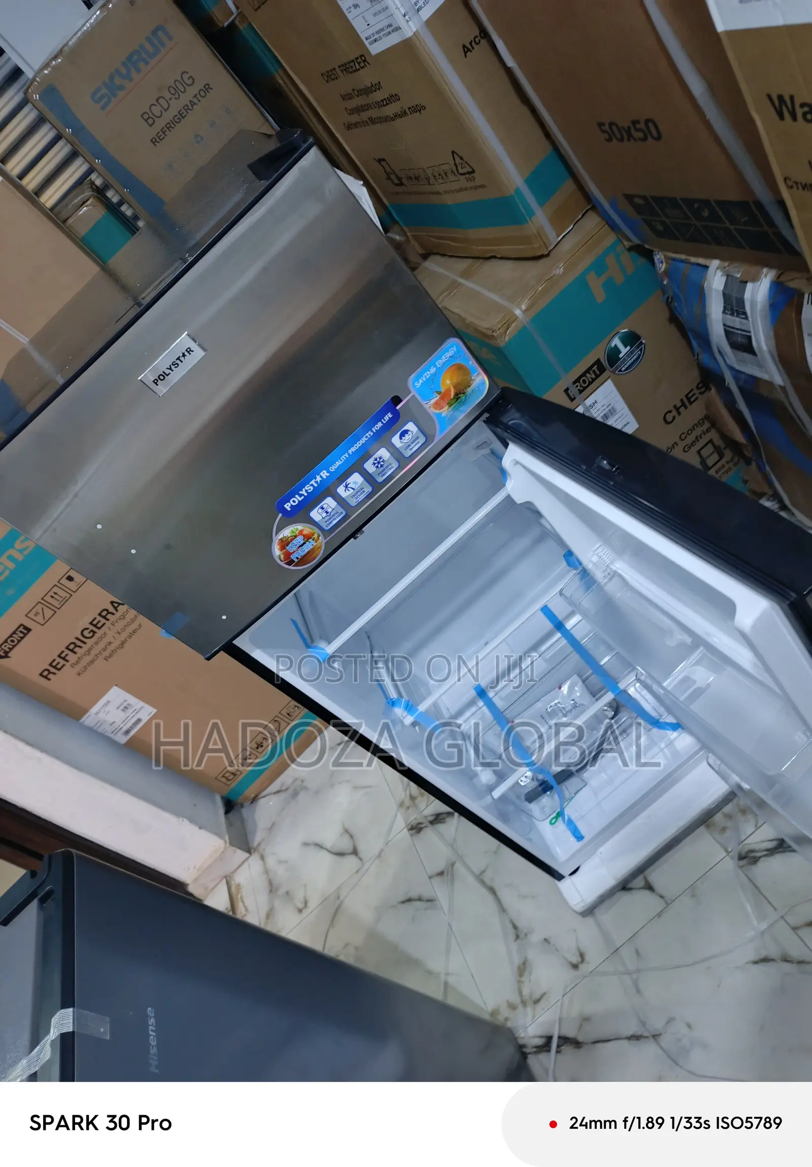 Modern Design – Polystar 2-door Inverter Refrigerator