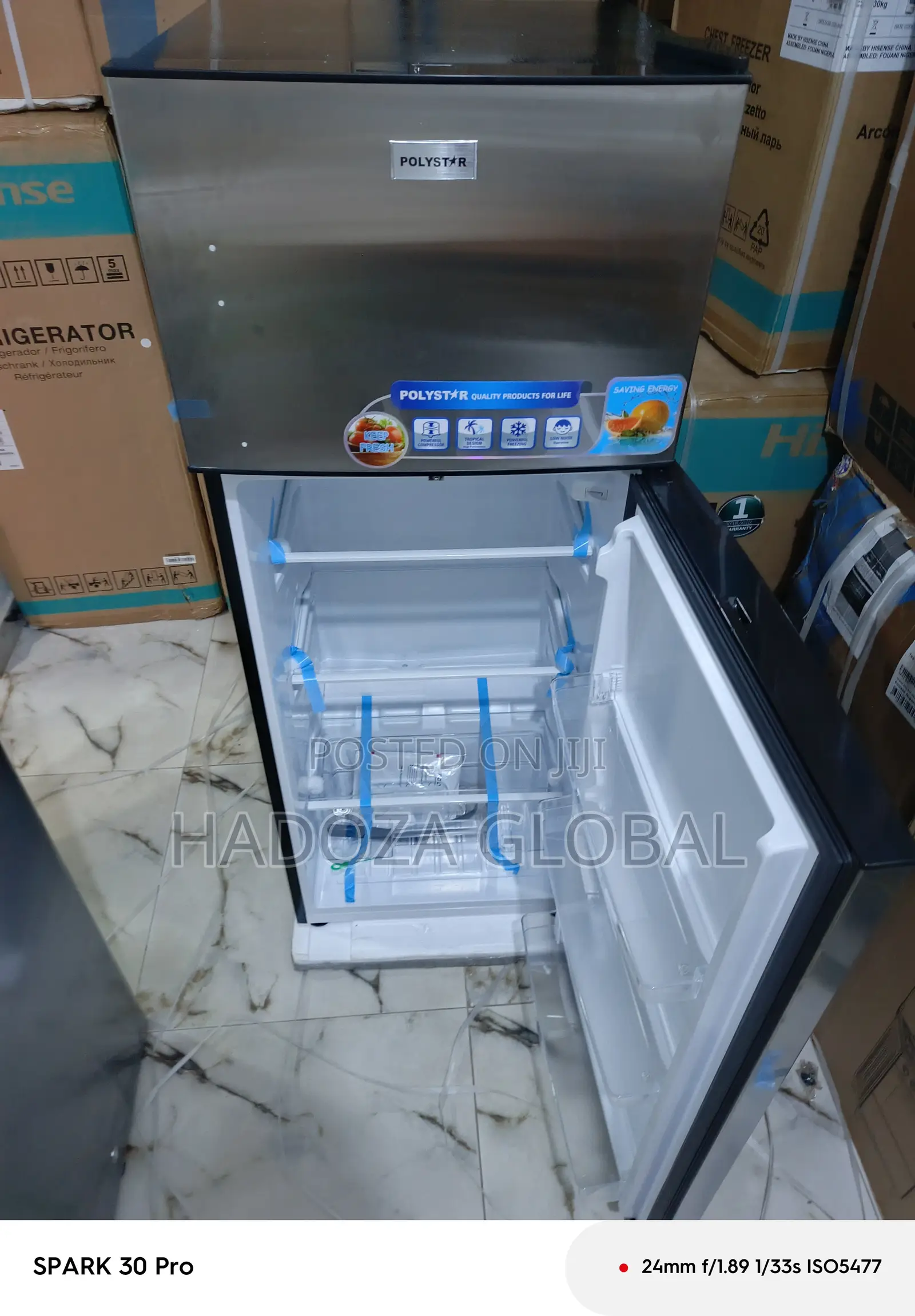 Quiet & Efficient Polystar Double Door Inverter Fridge