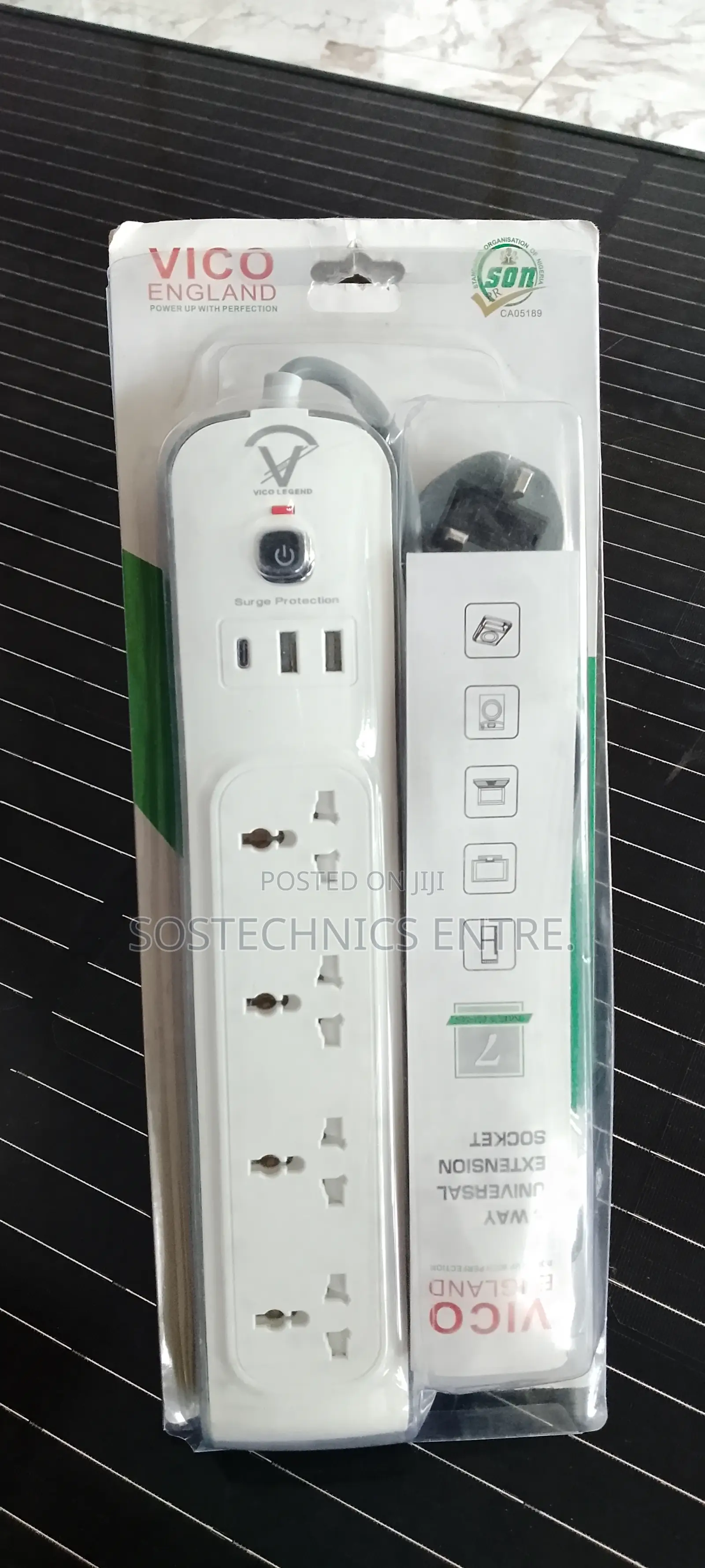Vinco 4way Universal Extension Socket