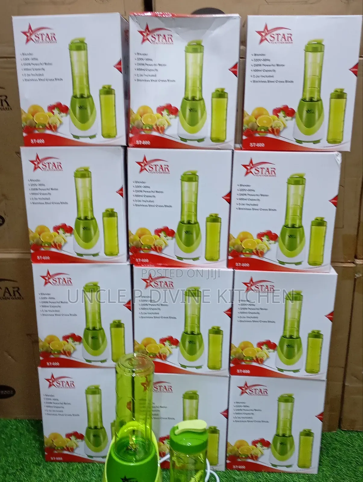 Star Tee Powerful Smoothie Blender, 250w, 2pics 600ml Jar,