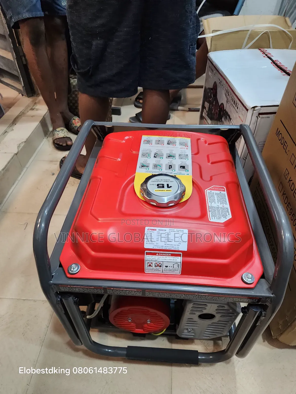 5.0kva Generator 100% Pure Copper Coil Key Start and Wheels