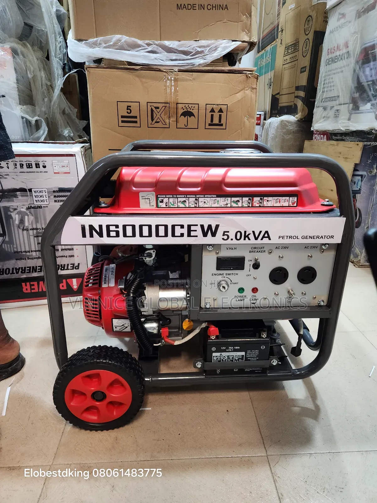 5.0kva Generator With Key Start and 100% Pure Copper Coil Ipower Brand
