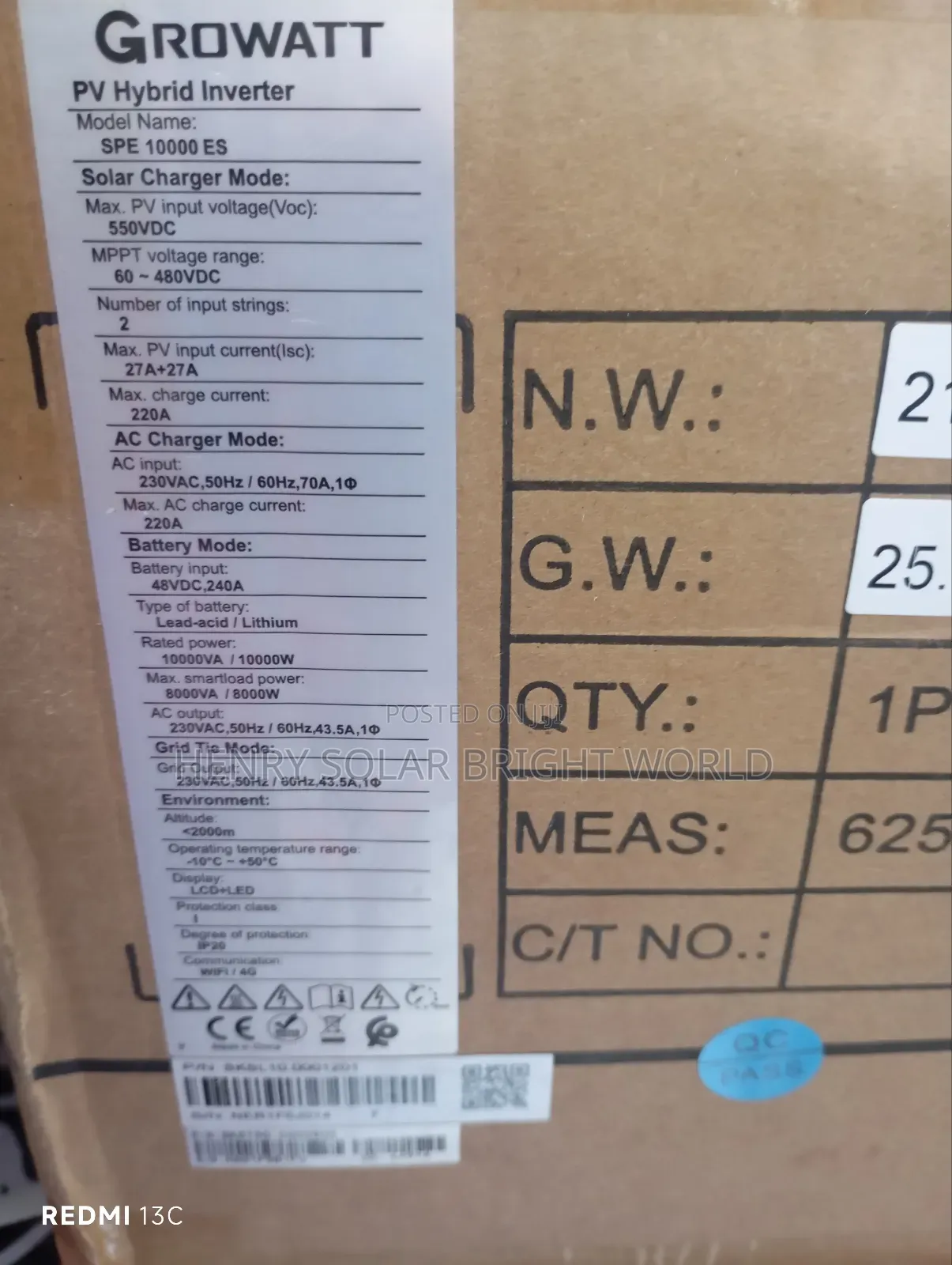 Growatt 10kw 48v Hibrid Inverter