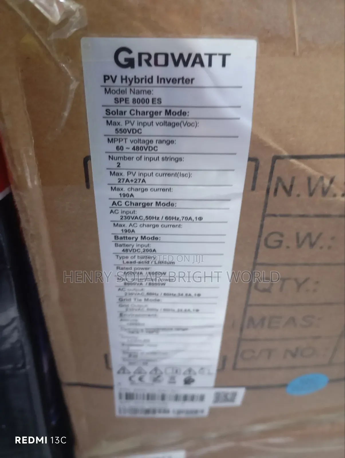 Growatt 10kw 48v Hibrid Inverter
