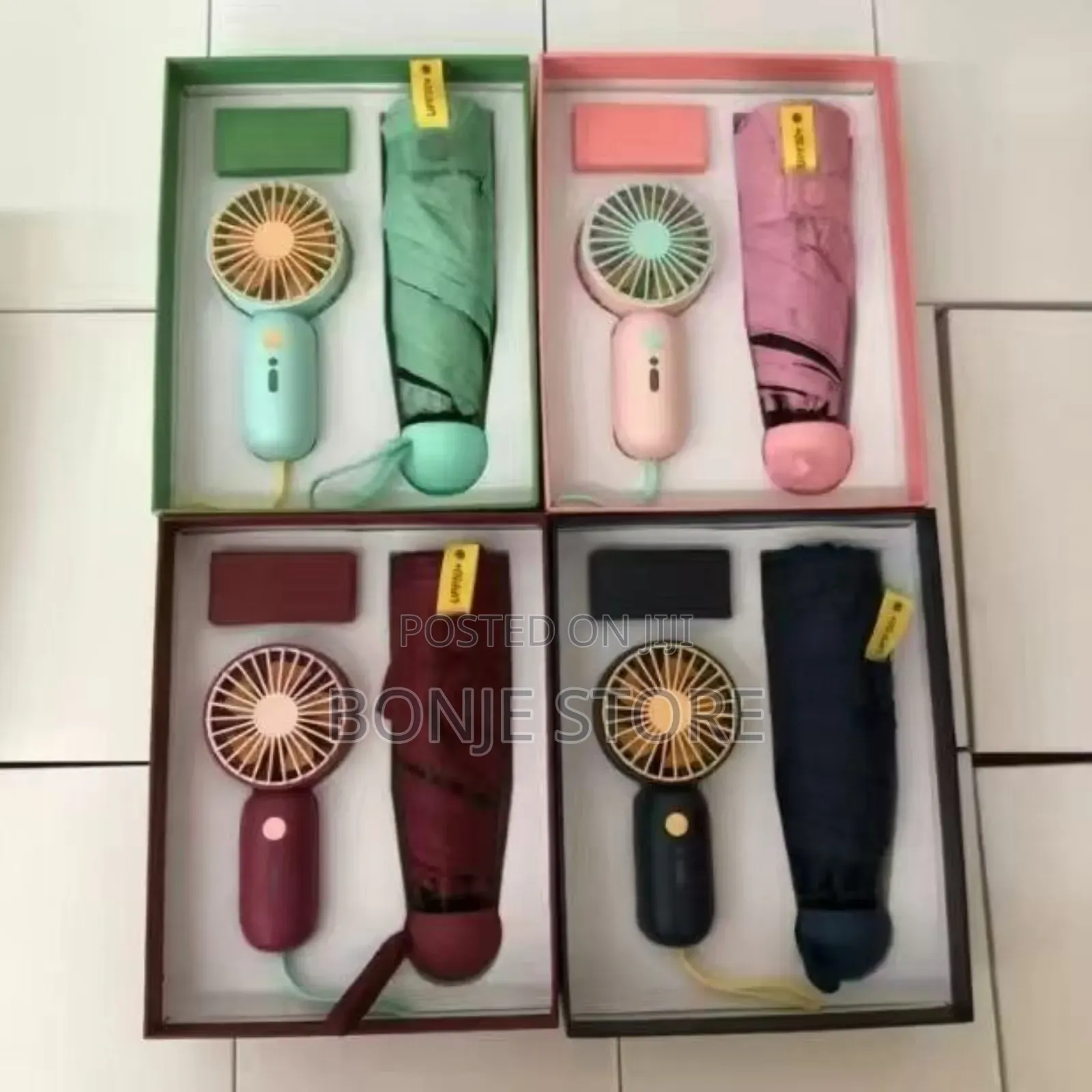 3in1 Gift Set - Hand Fan, Umbrella, Card Holder, Corporate Gift Set