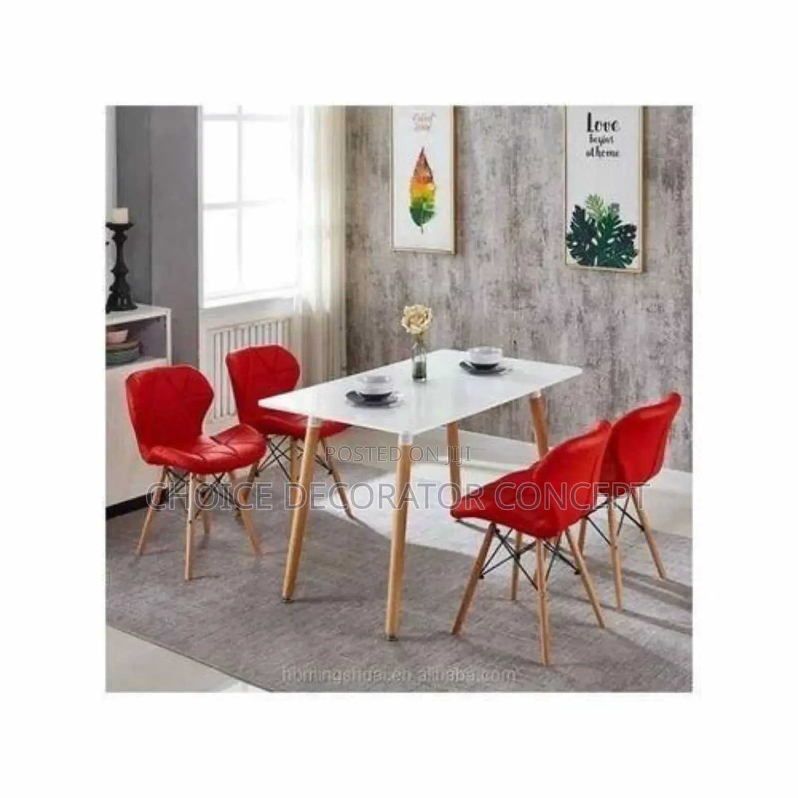 Multi Coloured Luxury Dining Set of Table Chairs