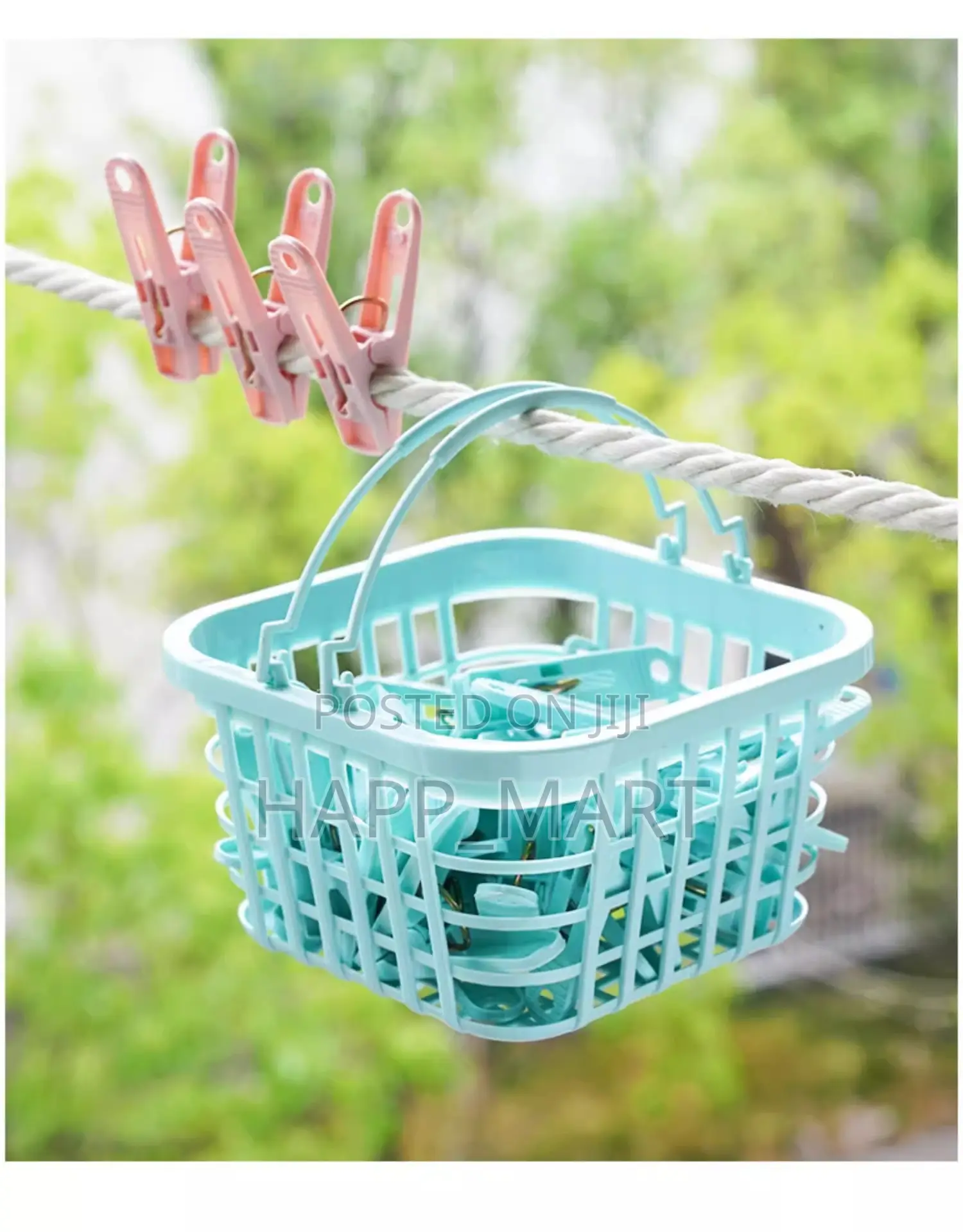 30-Pieces Cloth Clip With Storage Basket