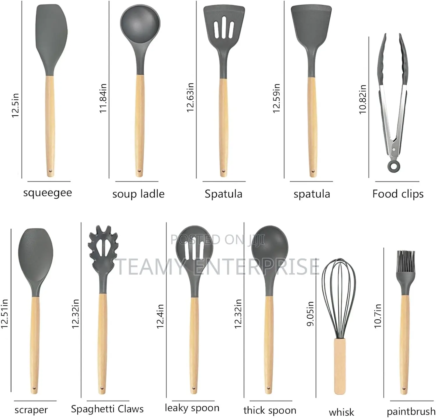Big Size Multicolored Knife Silicone Spoon Set With Chopping Board