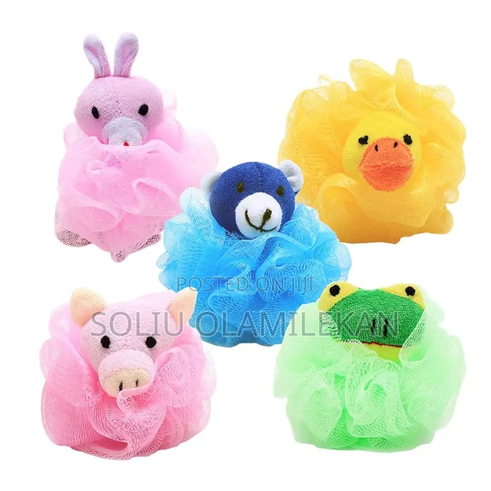 5pcs Animal Bath Sponge Pouf, Cartoon Bath