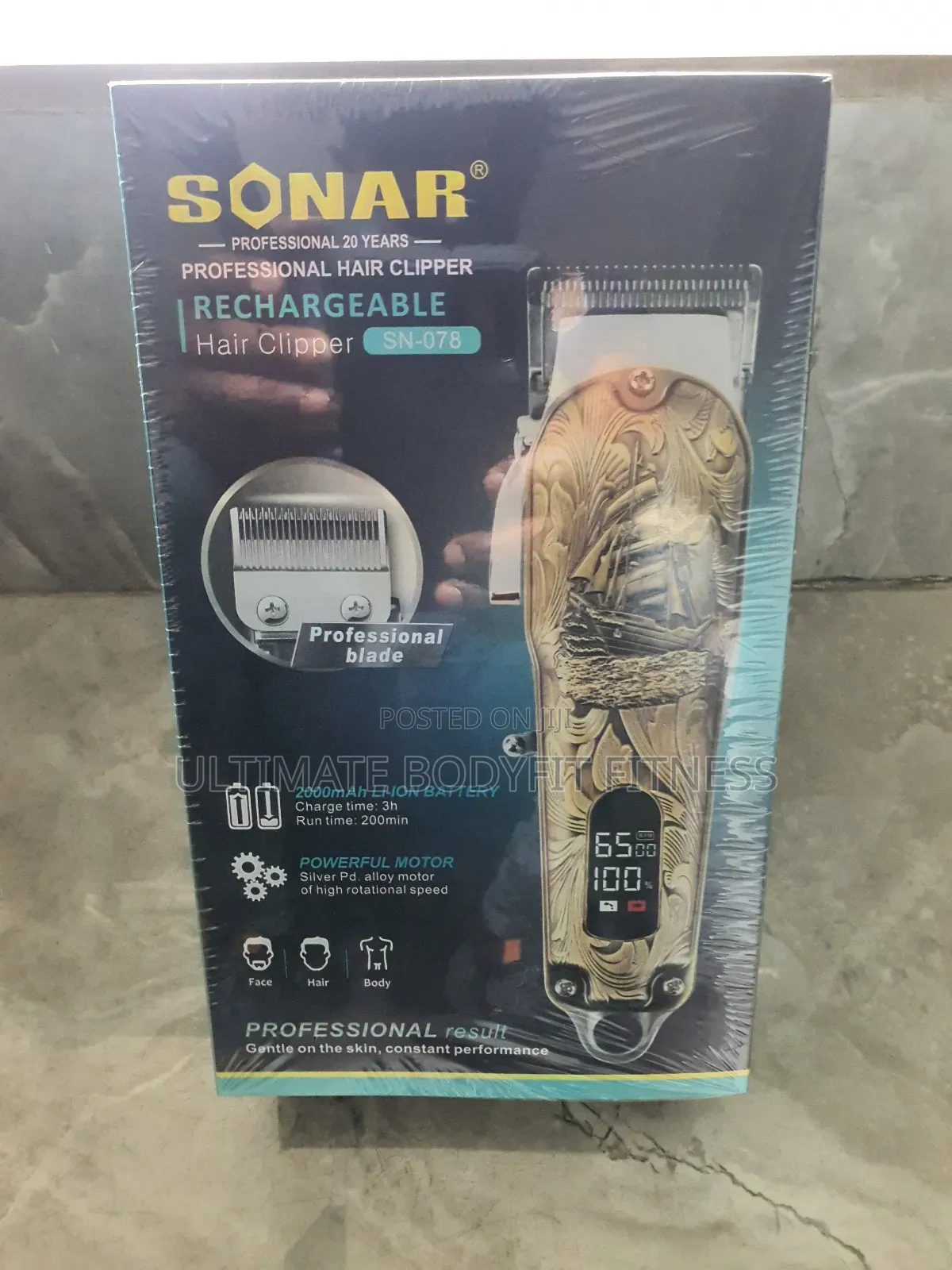 Brand New Sonar Sn-078 Rechargeable Hair Clipper With LCD Display