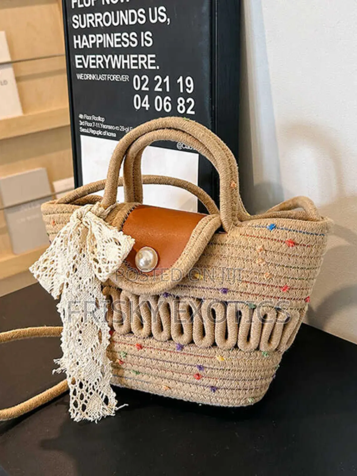 Dotted Rattan Beach Bags