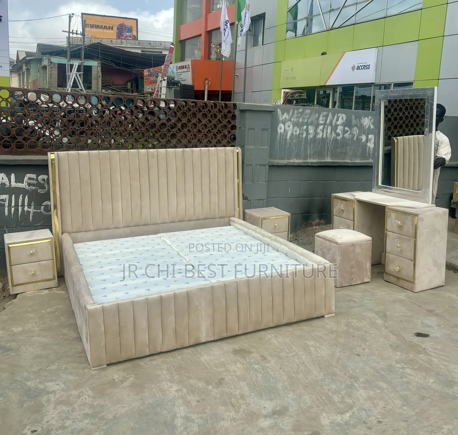 Highly Valued HDF 6 by 6 Upholstery Strong Padded Bedframe Set