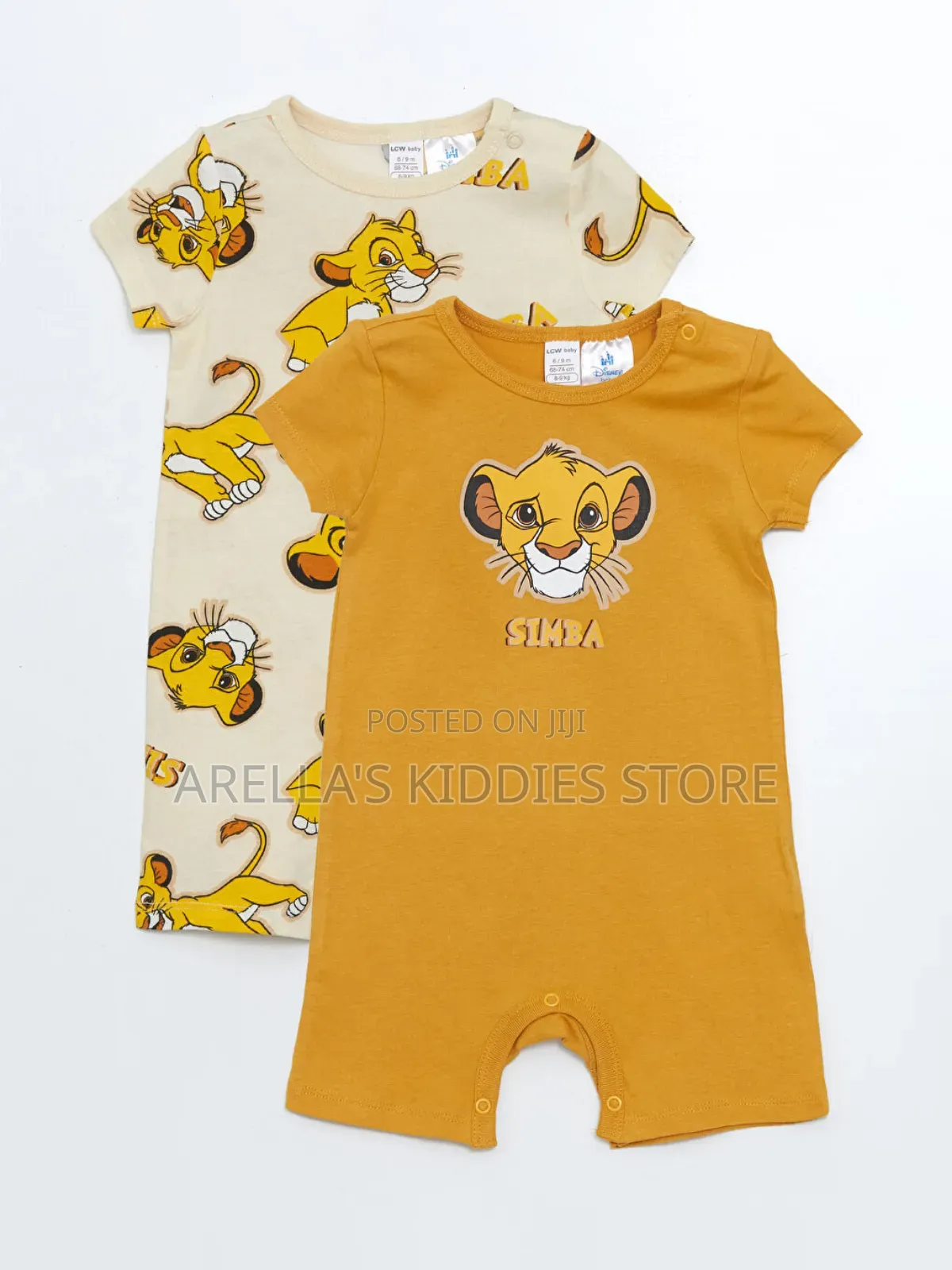 Printed Baby Boy Snap Fastener Romper 2-Piece Set.