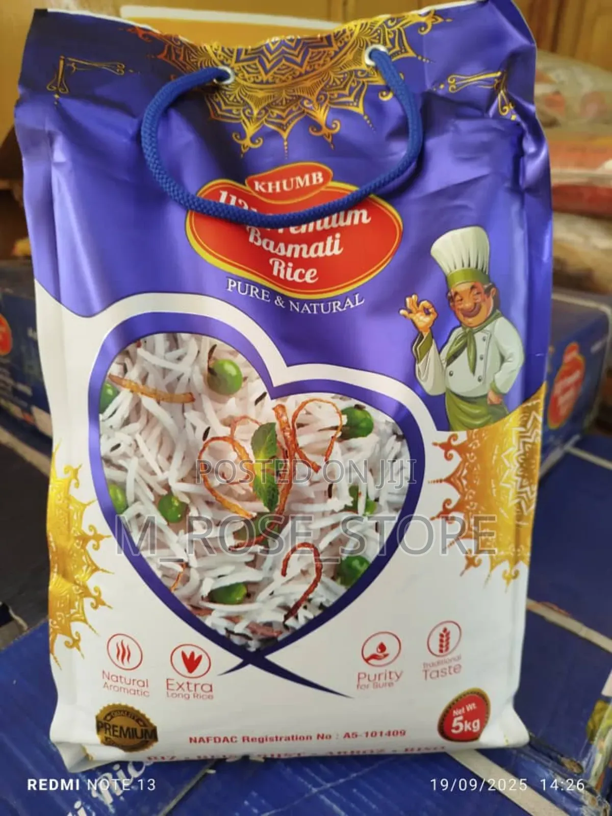 5kg Basmati Rice: 11 Khumb Premium, Extra Long Grain