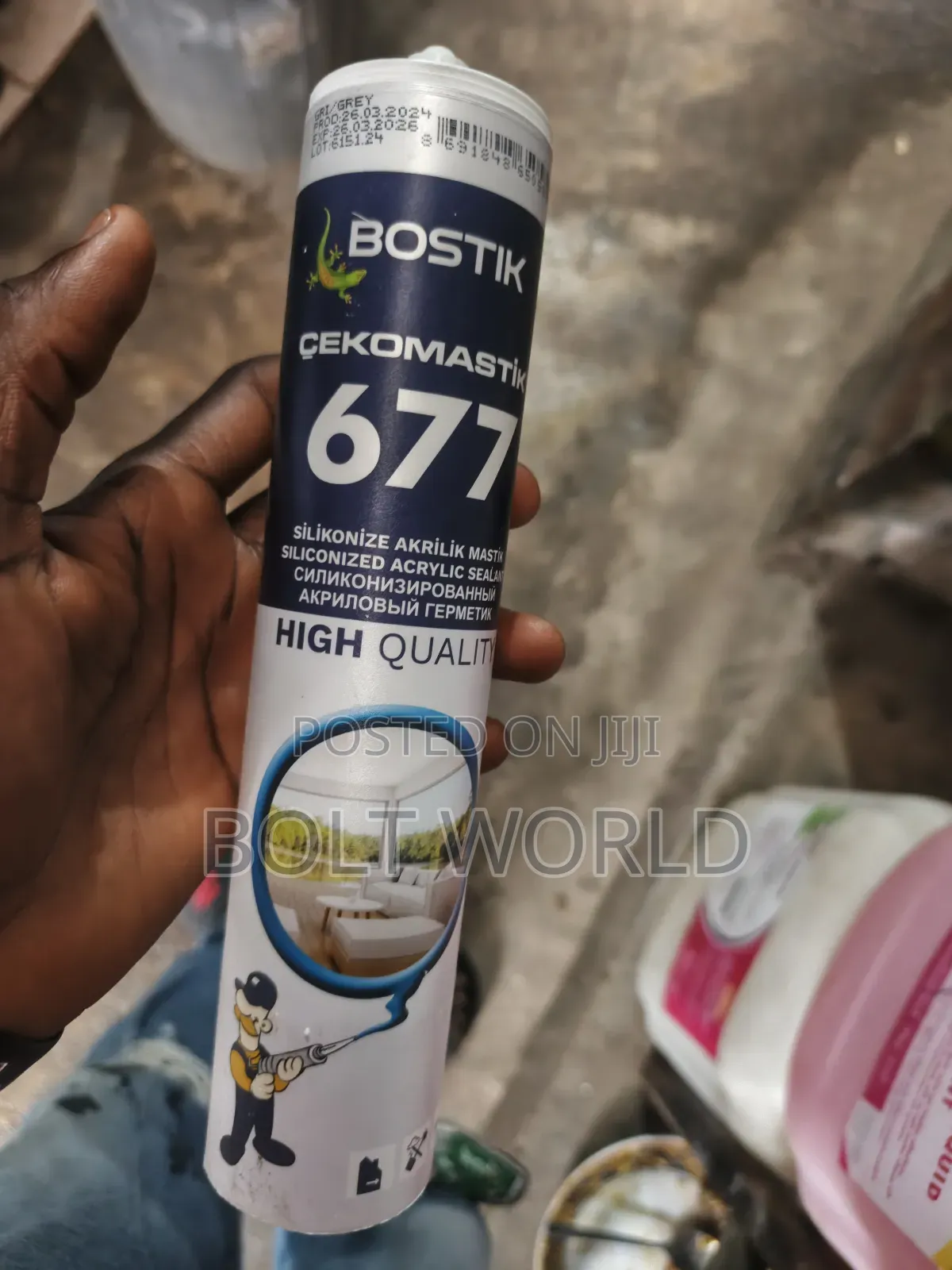 Bostik Silicon Gray Used for Adhesive Purposes in a Company