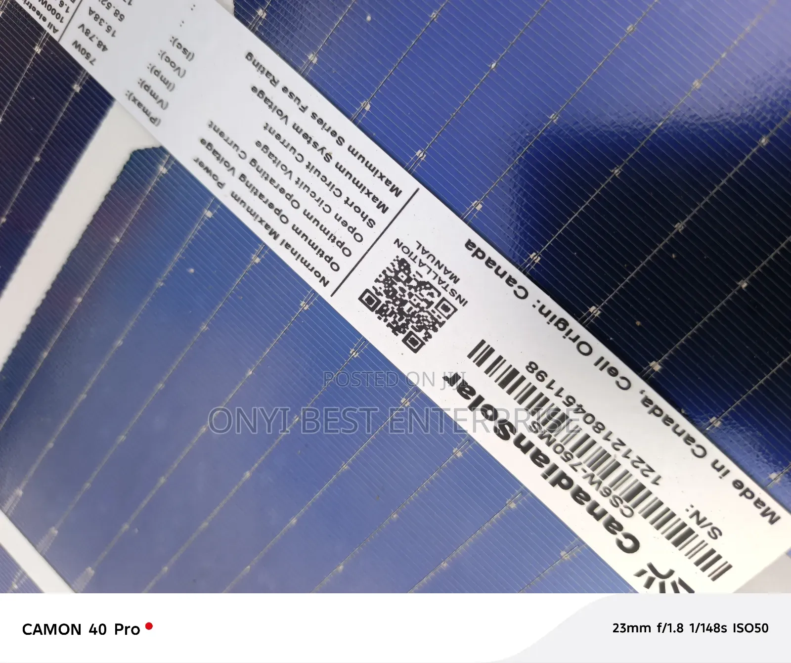 Canadian Solar Panels 750watts New One