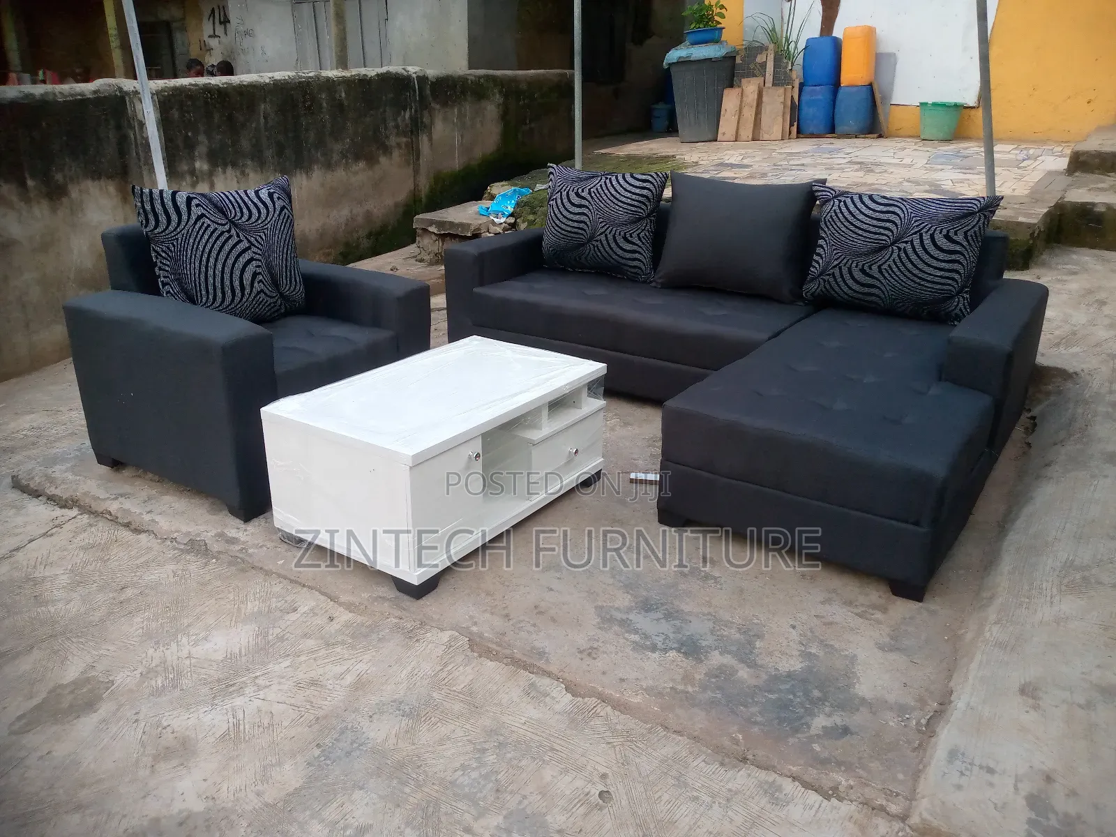 Affordable L Shape Sofas With a Single Seater and Center Table