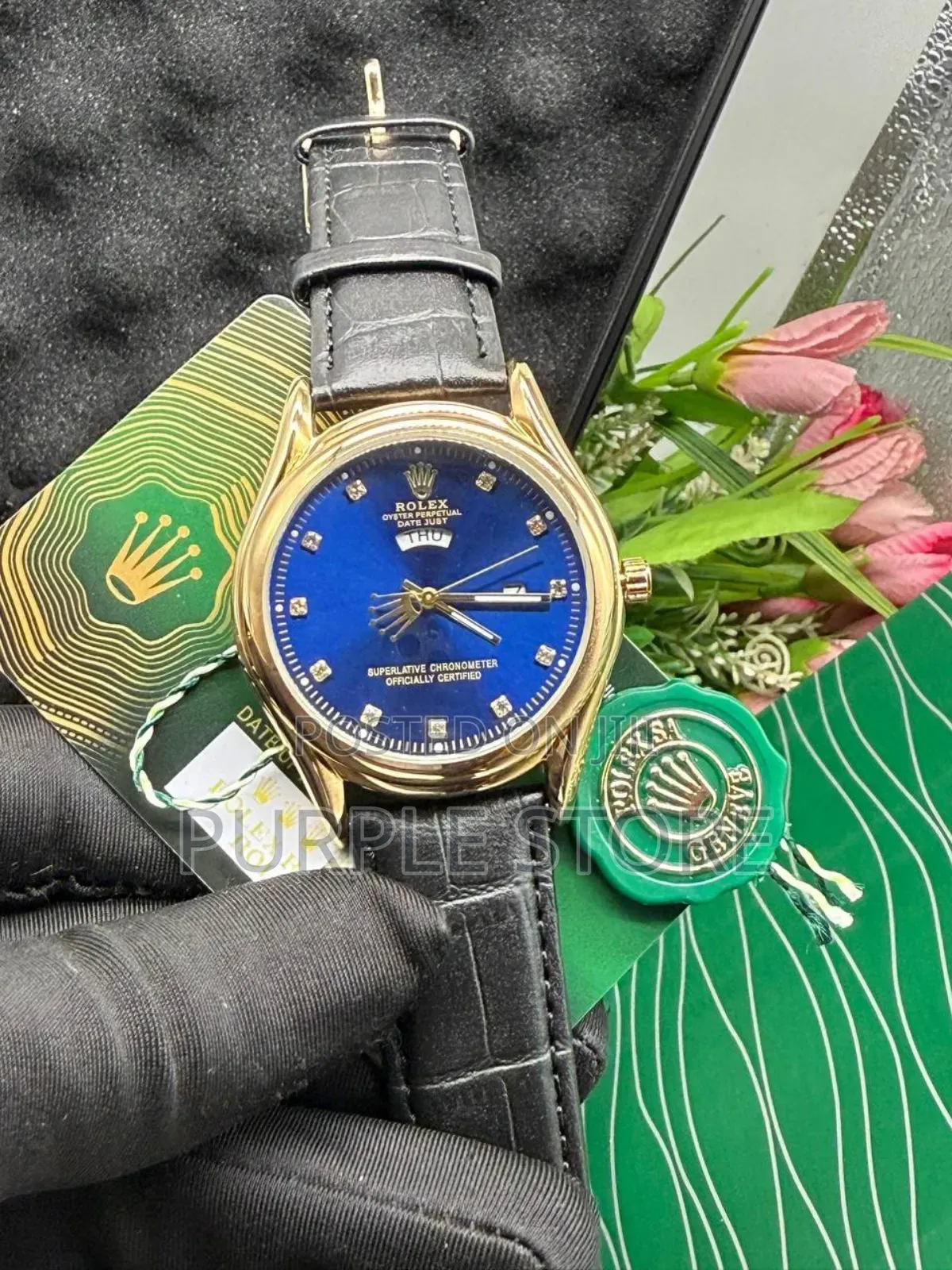Rolex Leather Wristwatch
