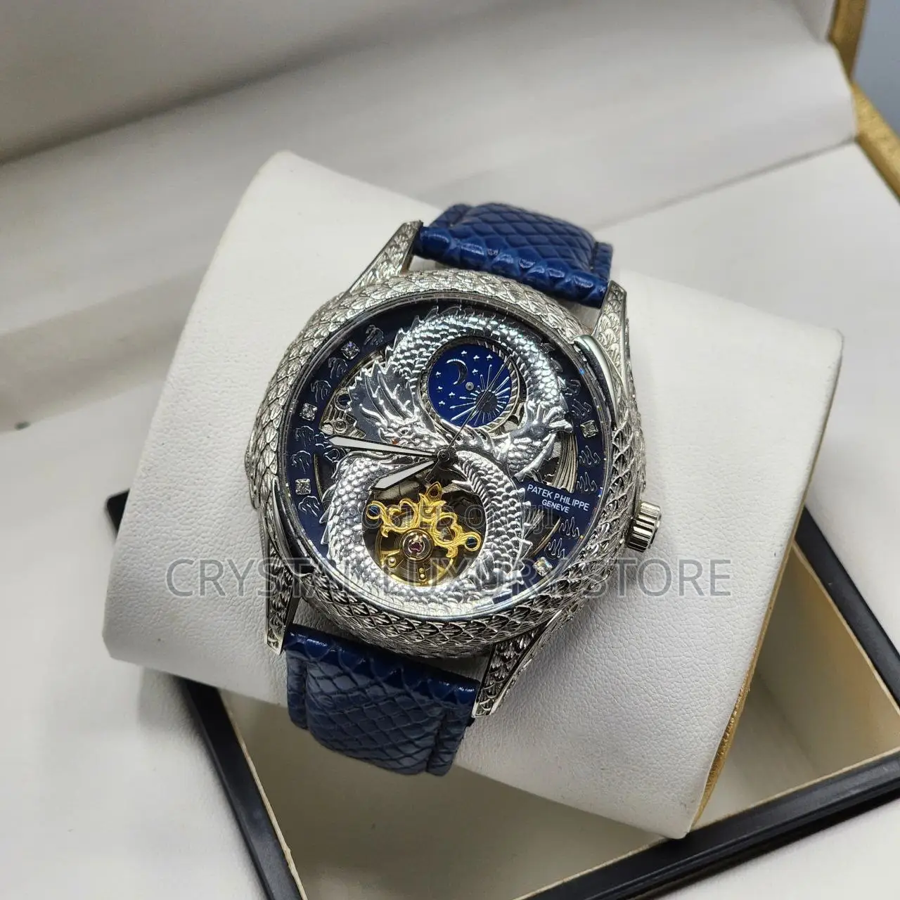 Patek Philippe Quality Luxury Men Genuine Leather Wristwatch