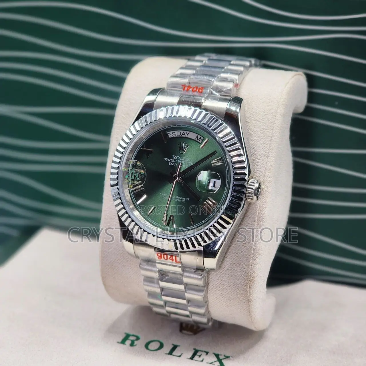 Rolex Quality Luxury Men Chain Strap Water Resistant Wristwatch