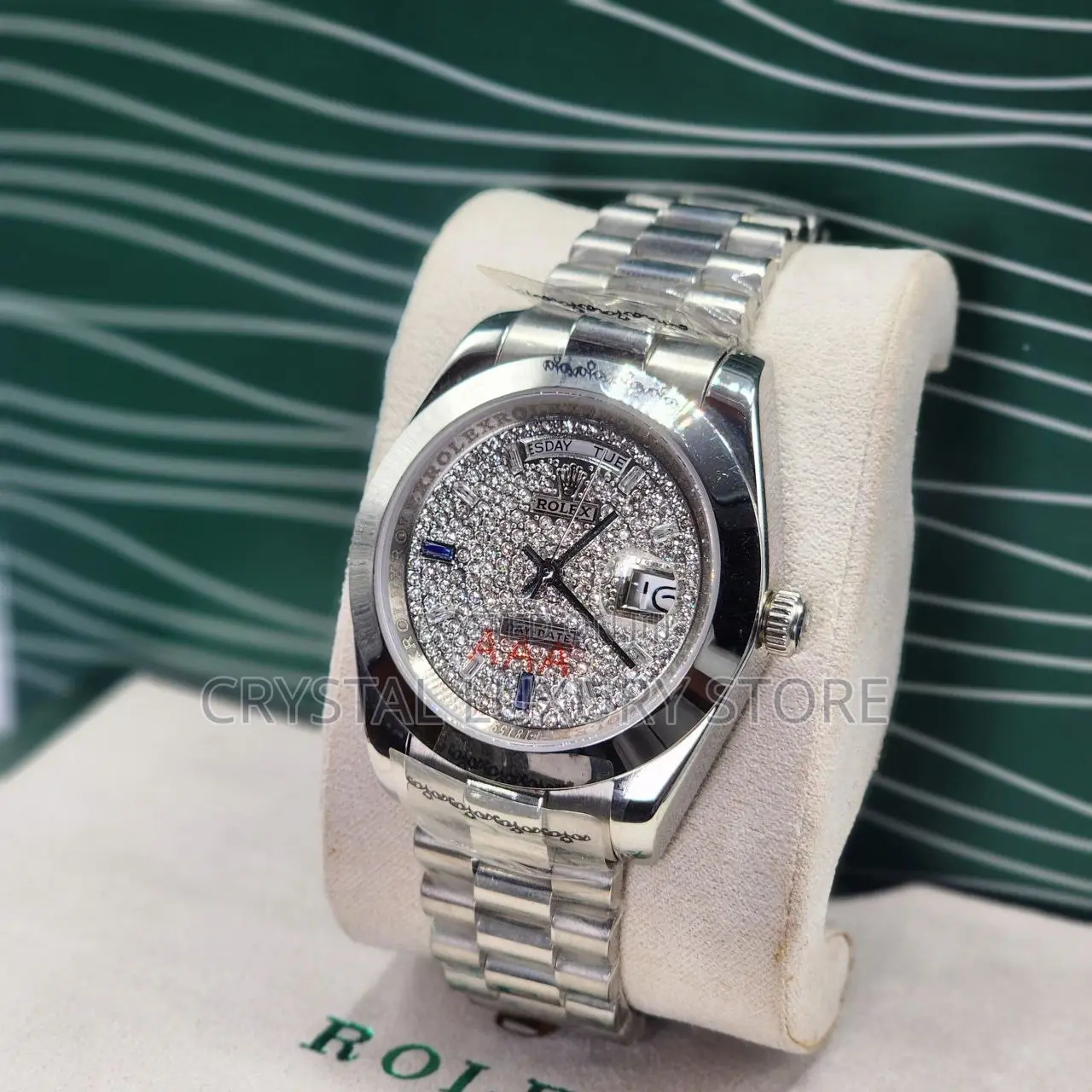Rolex Quality Luxury Men Chain Strap Water Resistant Wristwatch