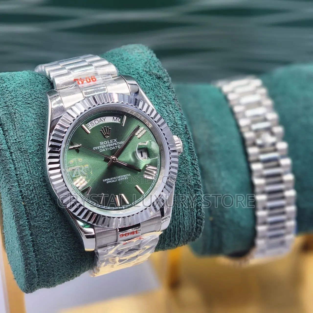 Rolex Quality Luxury Men Chain Strap Water Resistant Wristwatch