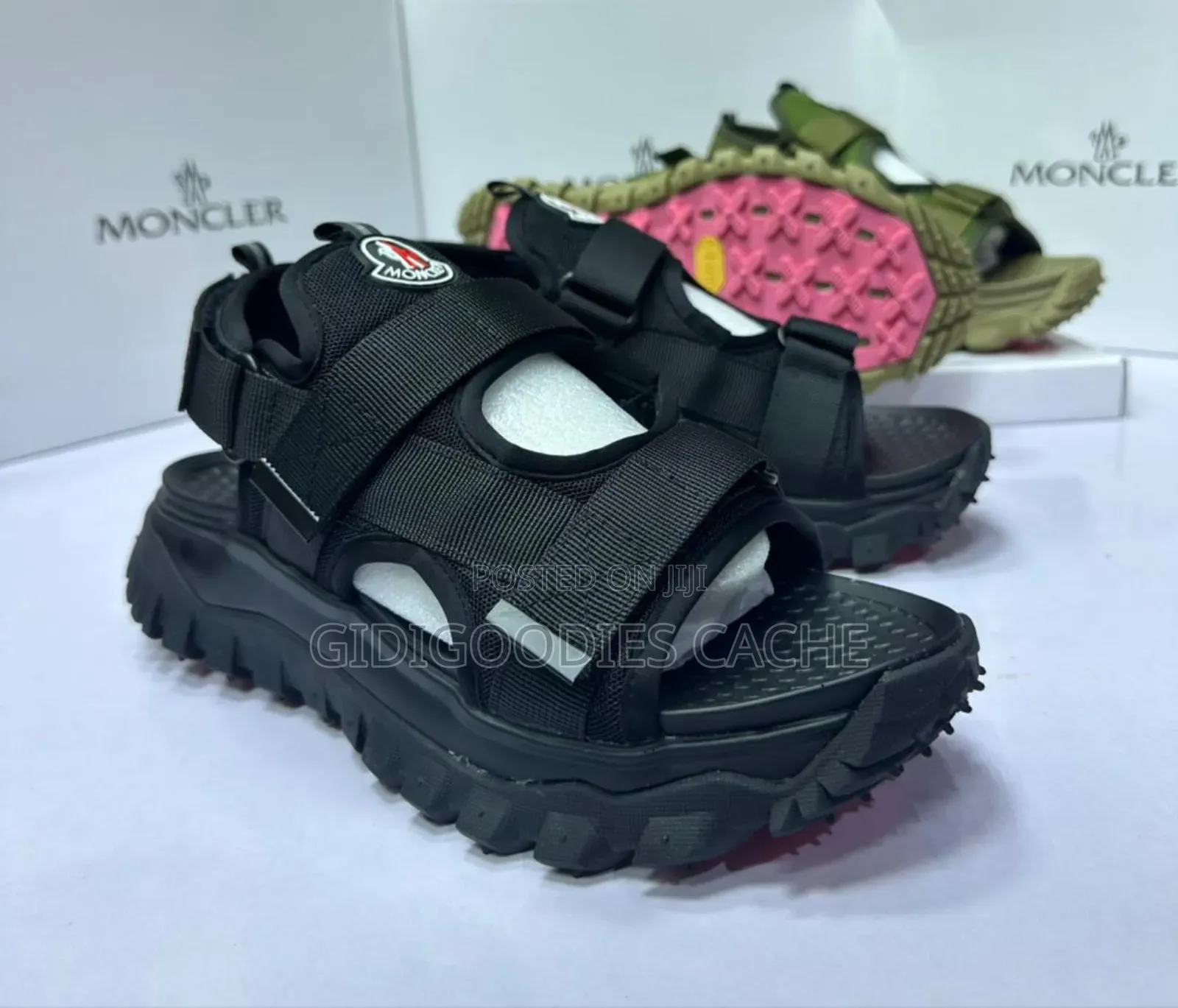 Moncler Men's Sandals Green/Black Size 40-45
