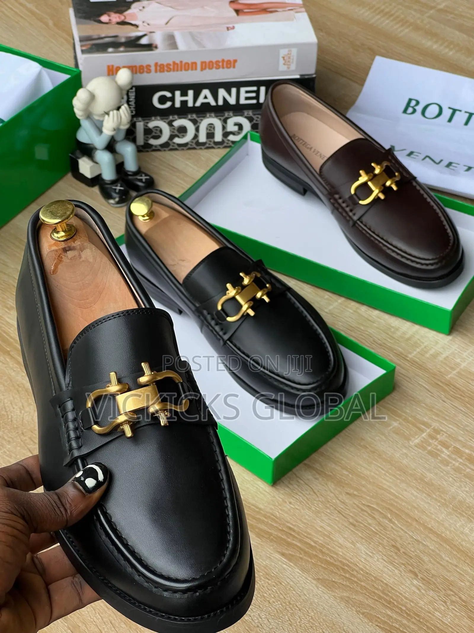 Bottega Veneta Leather Loafers With Gold Hardware