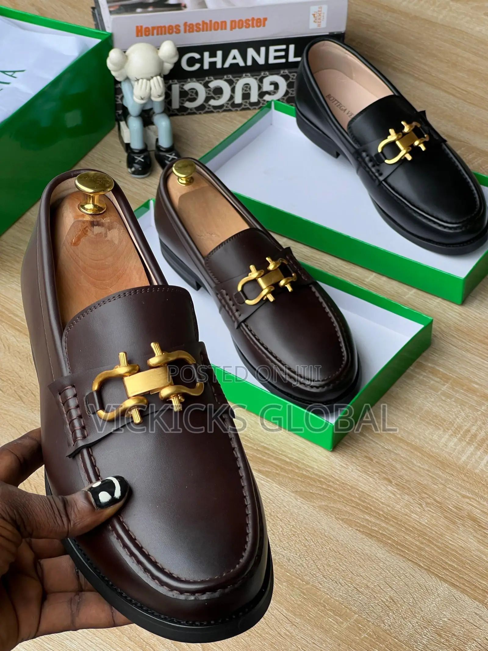 Bottega Veneta Leather Loafers With Gold Hardware