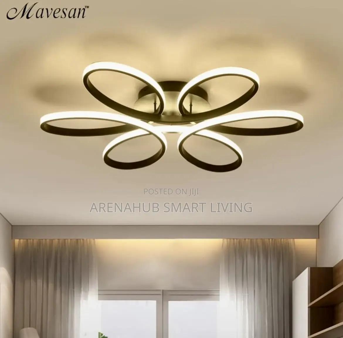Nordic Modern Led Ceiling Lamp Creative Art Design Flower Ring