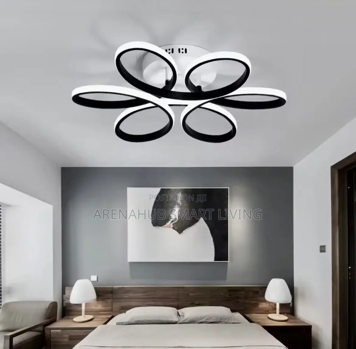 Nordic Flower Ring Shape Modern Led Ceiling Art Design Home Hotel