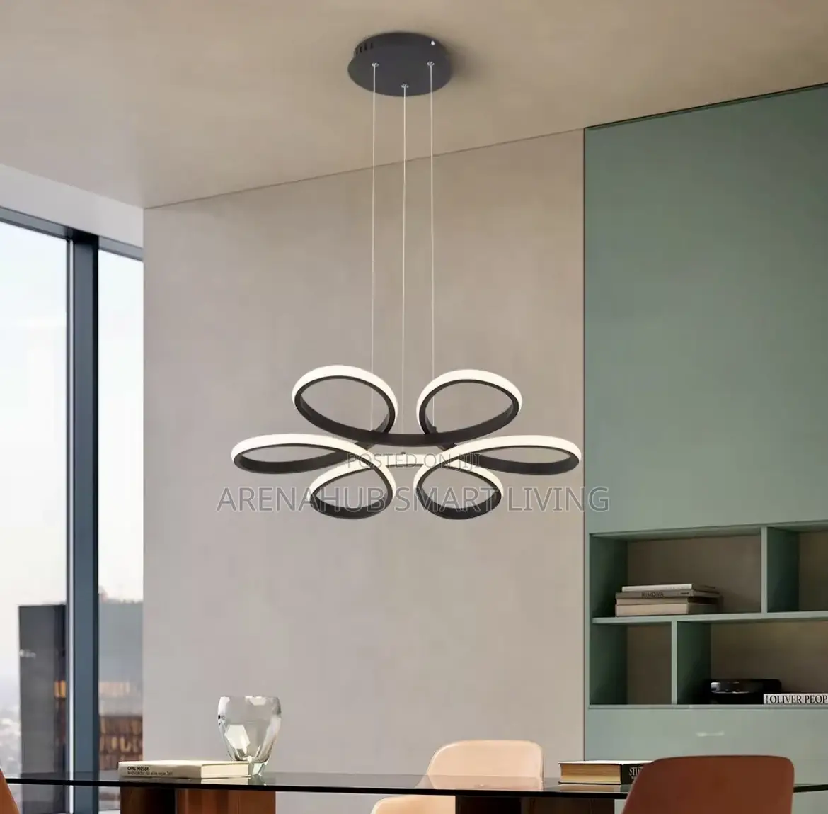 Smart Hanging Decorative Ceiling Ring Chandelier Lamp Remote Control
