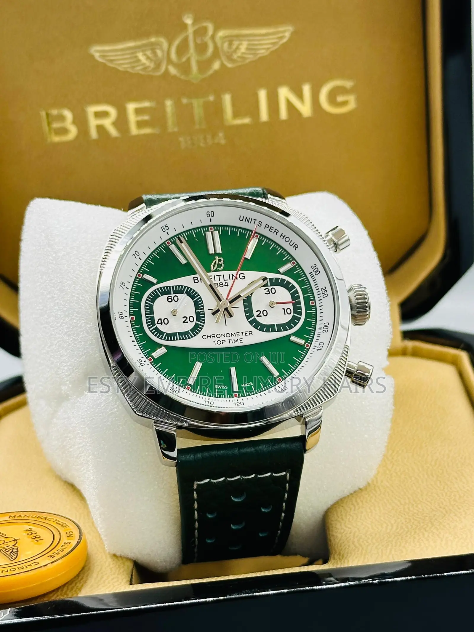 High Quality Breitling Leather Wristwatch