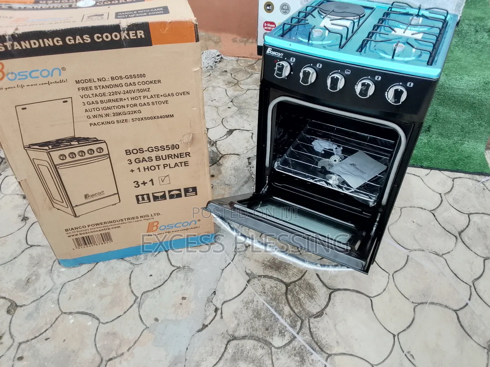 Original 50/50 Free Boscon Standing Gas Cooker+ Grill+ Baking