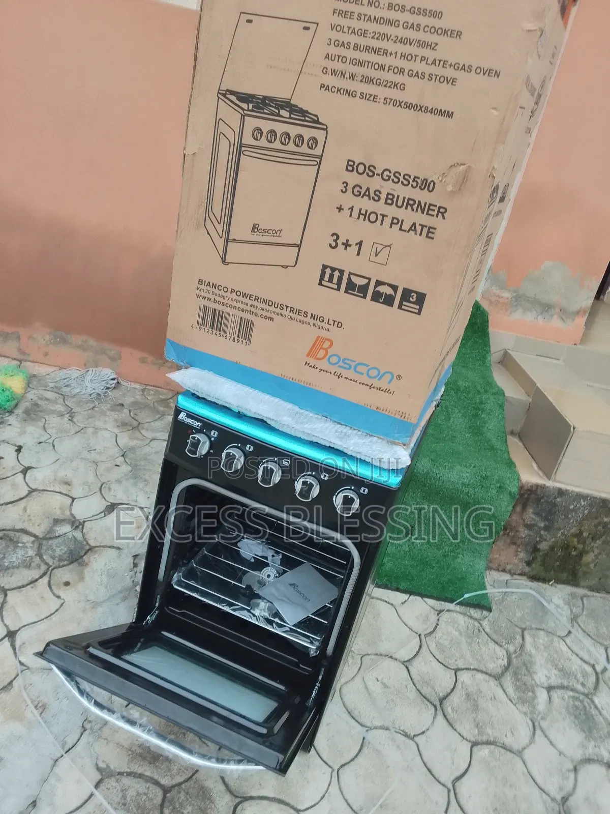 Brand New Boscon 50 50 Standing Gas Cooker 3+1( Grill+Baking)