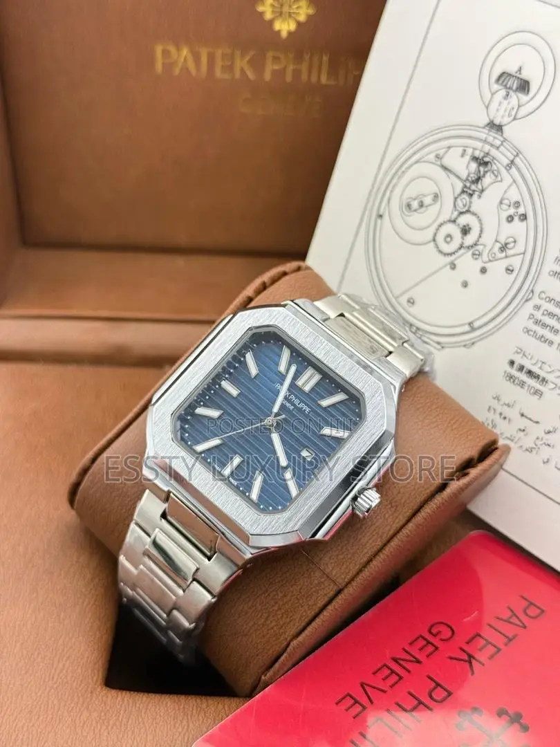 Patek Phillipe Geneve, Stainless Steel, Unisex Chain Watch, With Date,