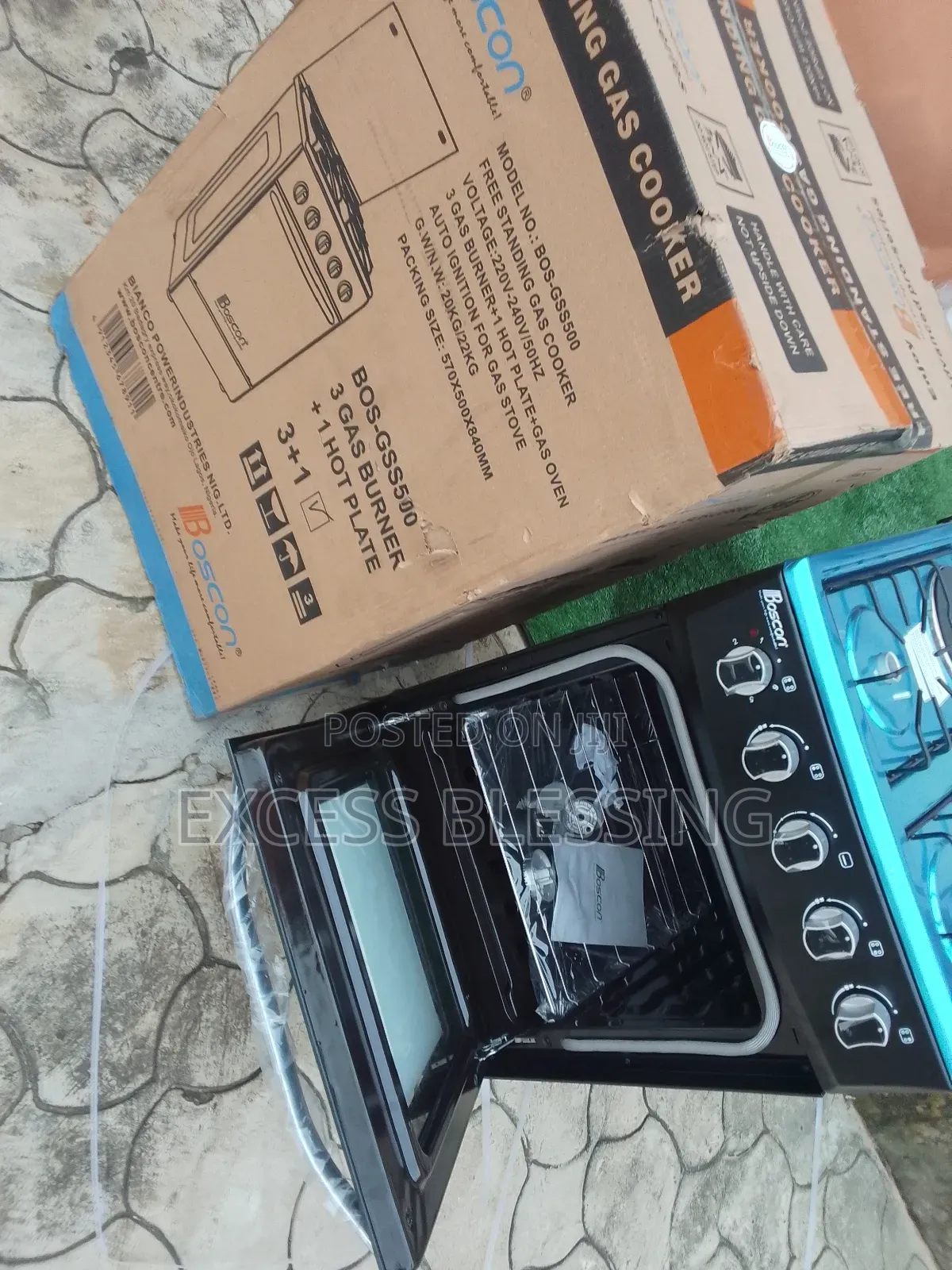 Quality 3+1 Boscon 50/50 Standing Gas Cooker 3+1 With Oven+Grill