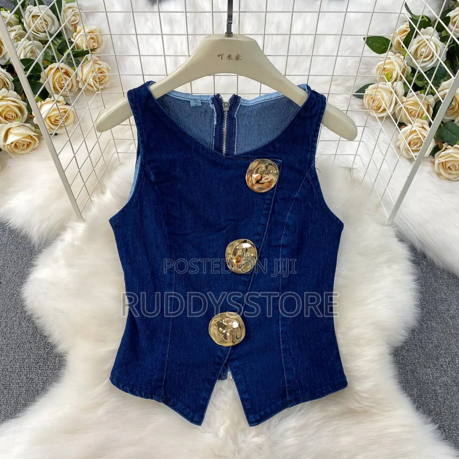Luxury Sleeveless Denim Two-Piece Set – Stylish Versatile