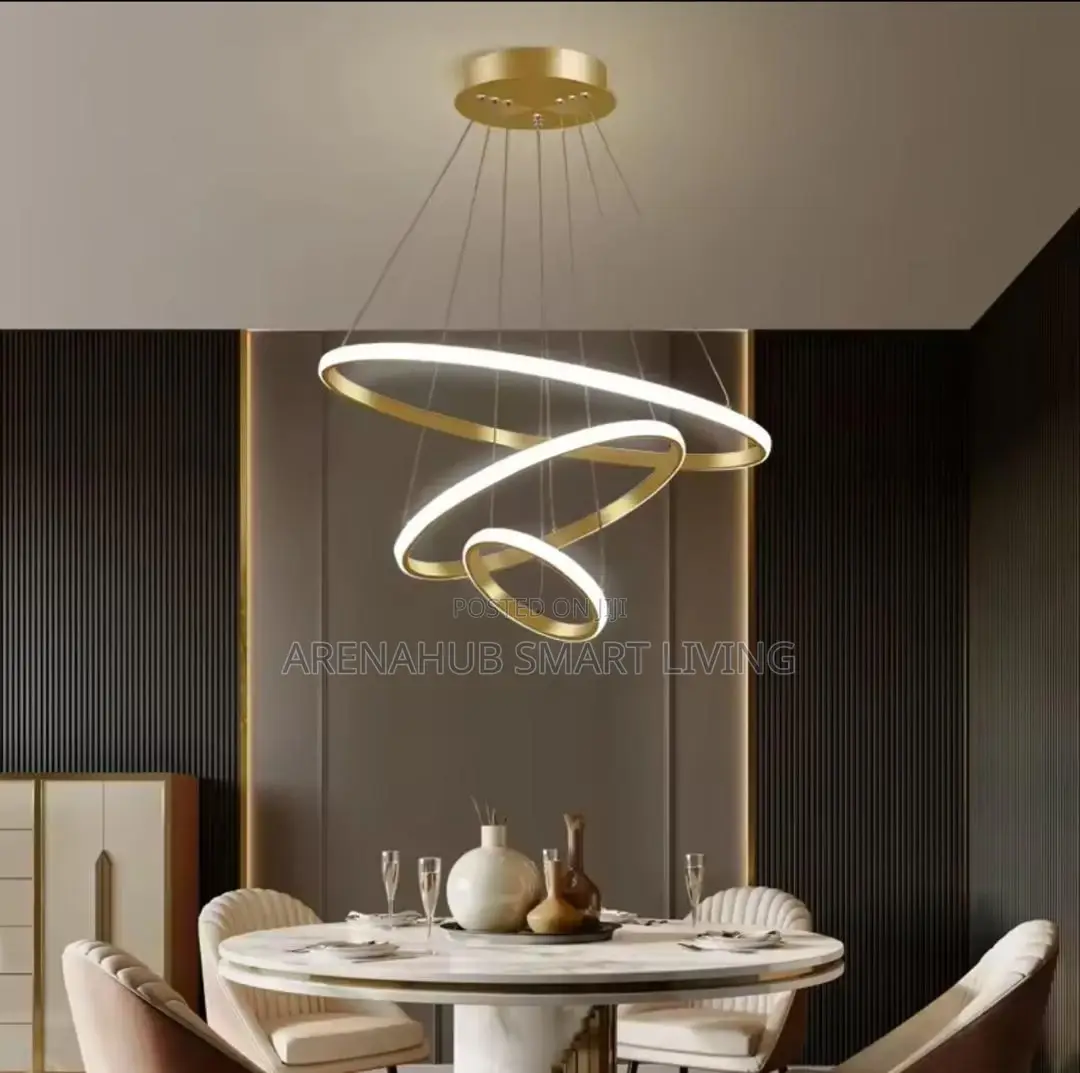 Three Circles Pendant Light Living Room Luxury Acrylic Chandelier Home