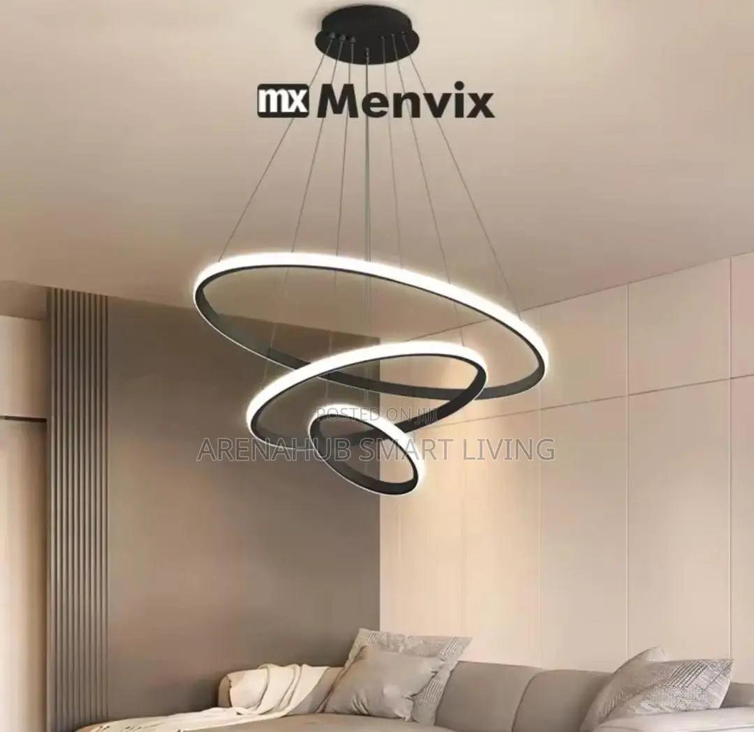 Three Rings Pendant Light Living Room Luxury Acrylic Chandelier Home