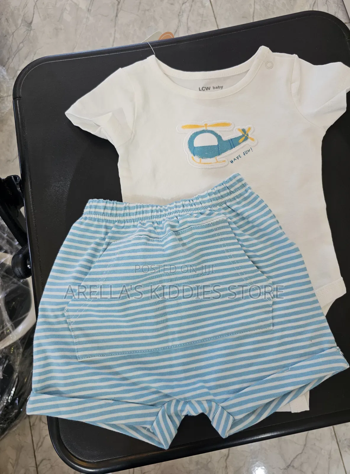 LCW Baby Baby Boys' Snap Bodysuit and Shorts 2 Packs