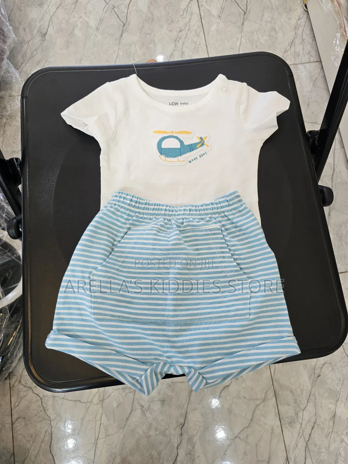 LCW Baby Baby Boys' Snap Bodysuit and Shorts 2 Packs