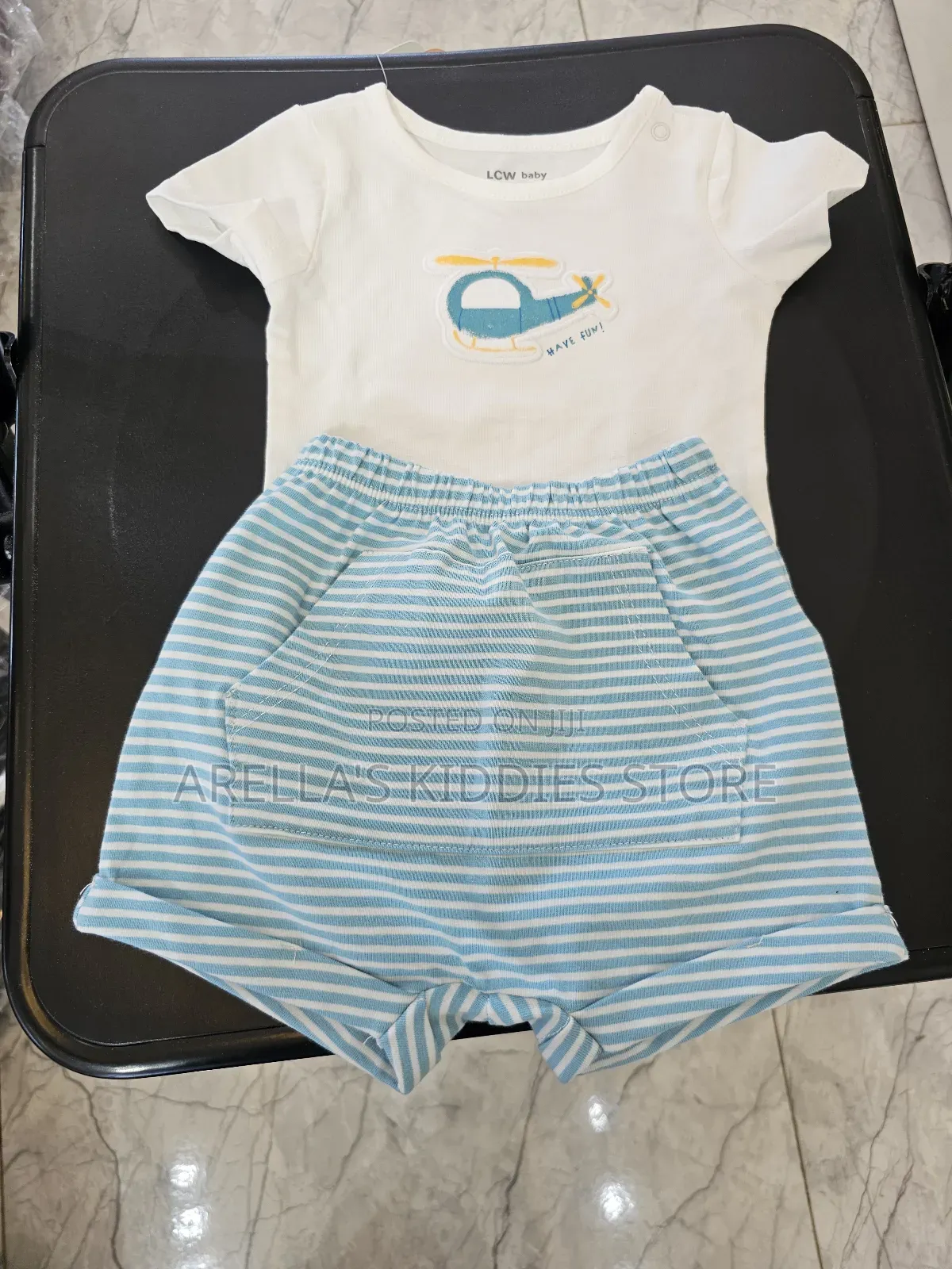 LCW Baby Baby Boys' Snap Bodysuit and Shorts 2 Packs