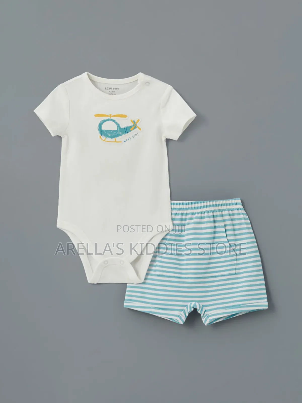 LCW Baby Baby Boys' Snap Bodysuit and Shorts 2 Packs