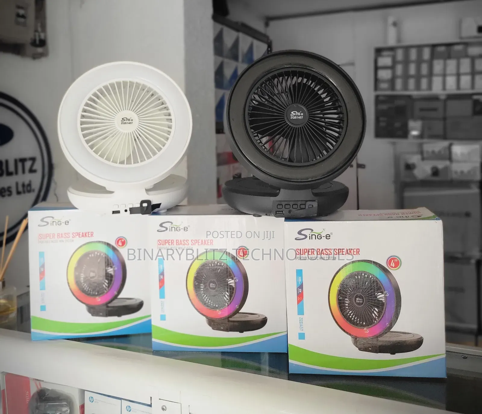 Rechargable Super Bass Wireless Speaker With Fan