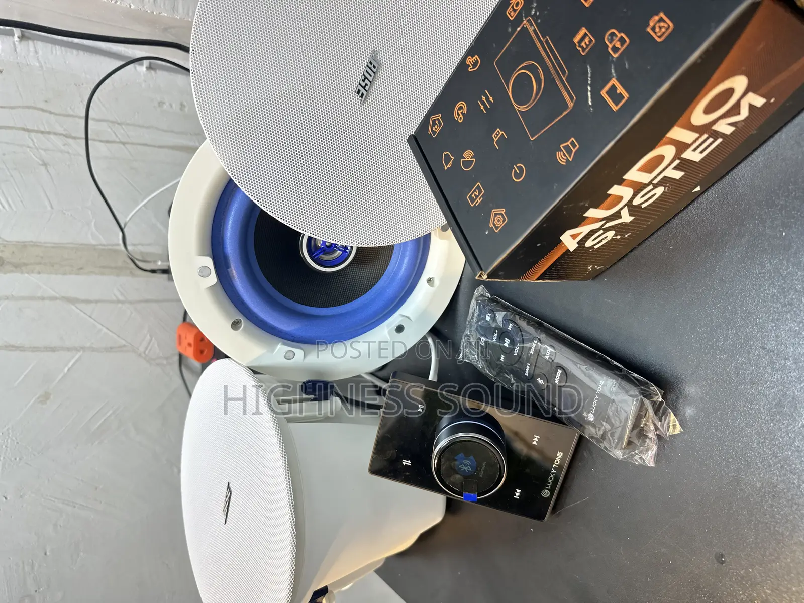 Luckytone 2zone Knob Inwall Amplifier With Bose Pop Ceiling Speaker