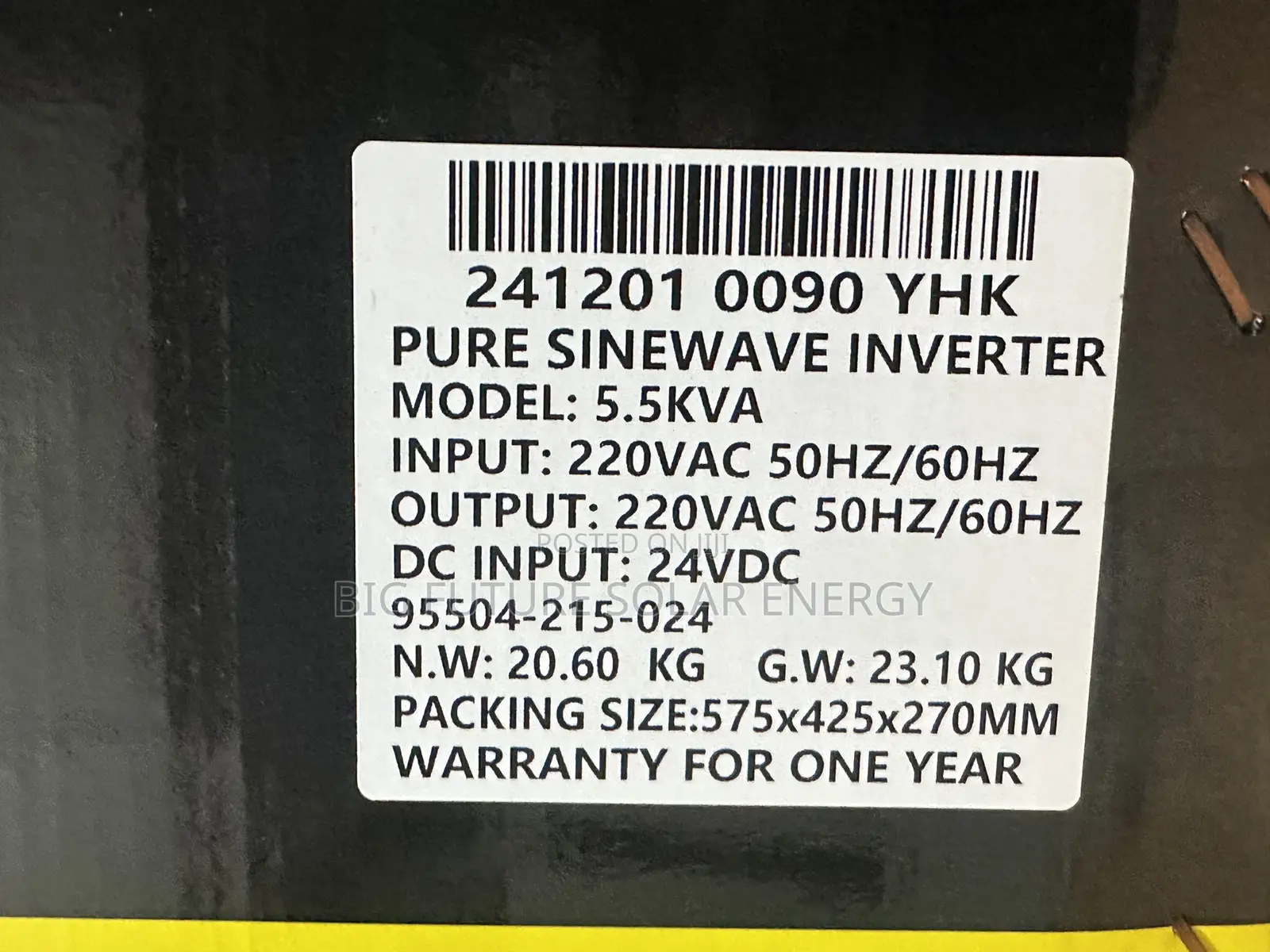 5.5kva Yohako Solar Inverter 24v