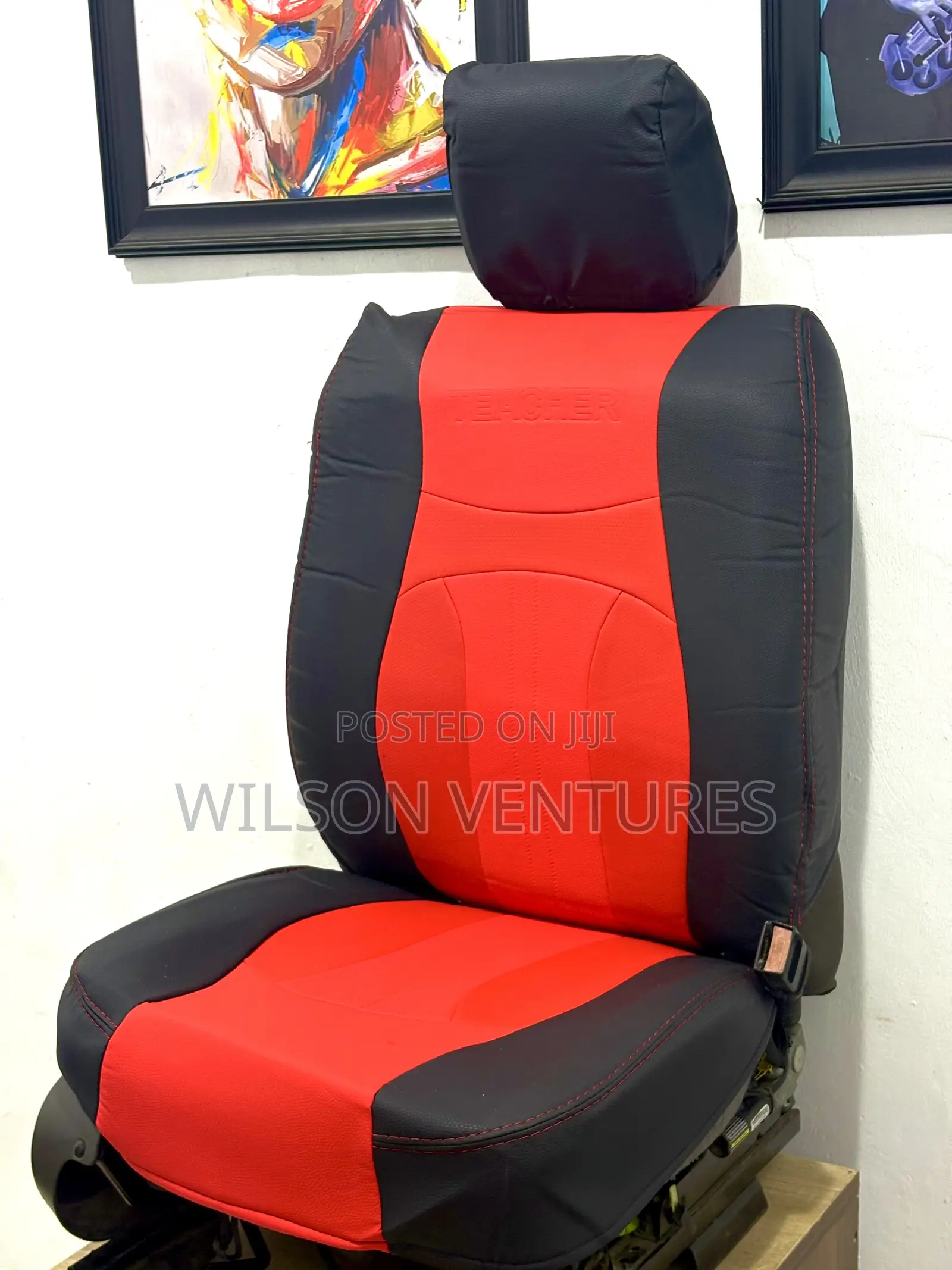 High Quality Red and Black Leather Car Seat Cover Universal Fit